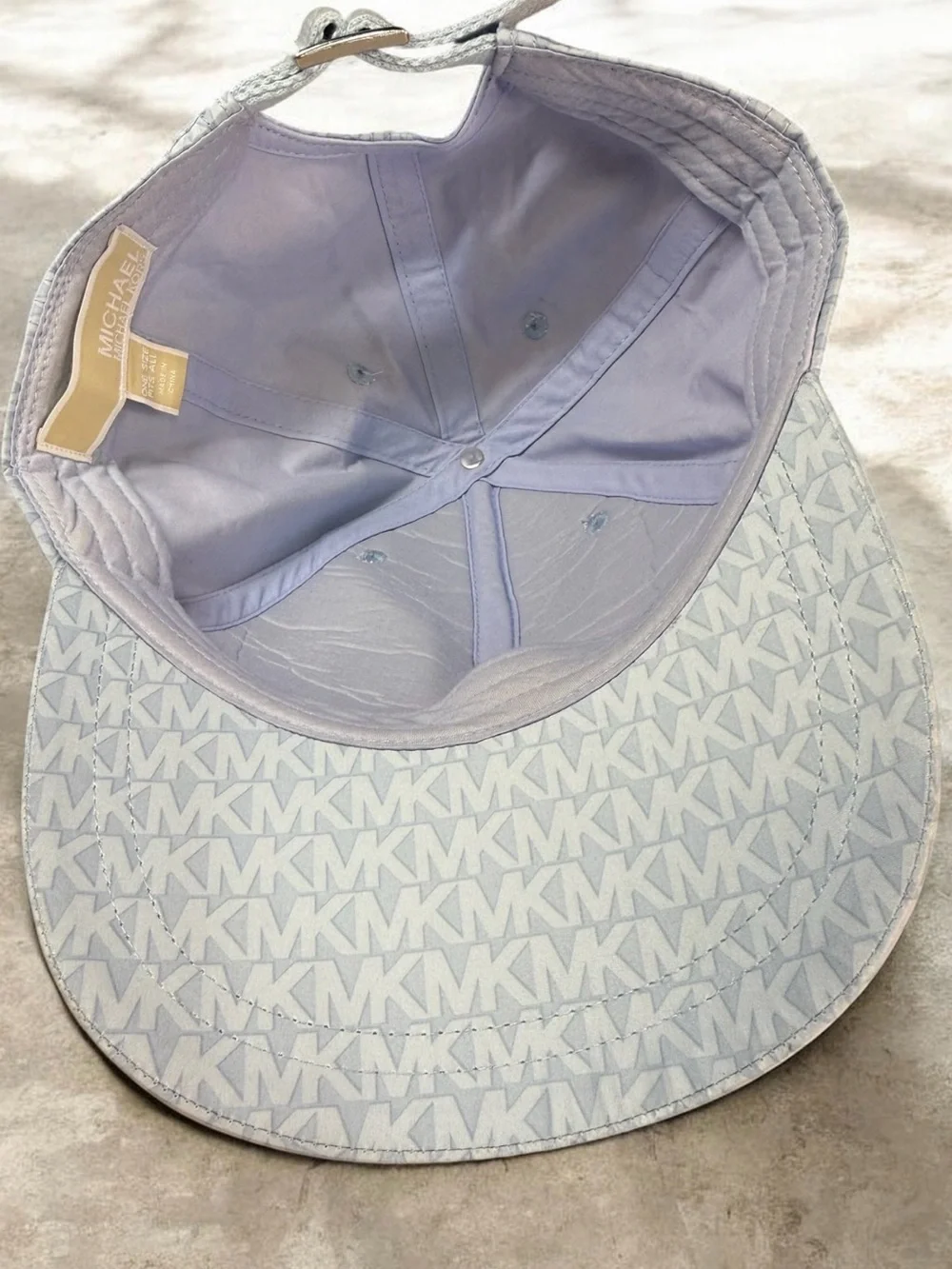 Michael Kors White All-Over MK Monogram Baseball Cap